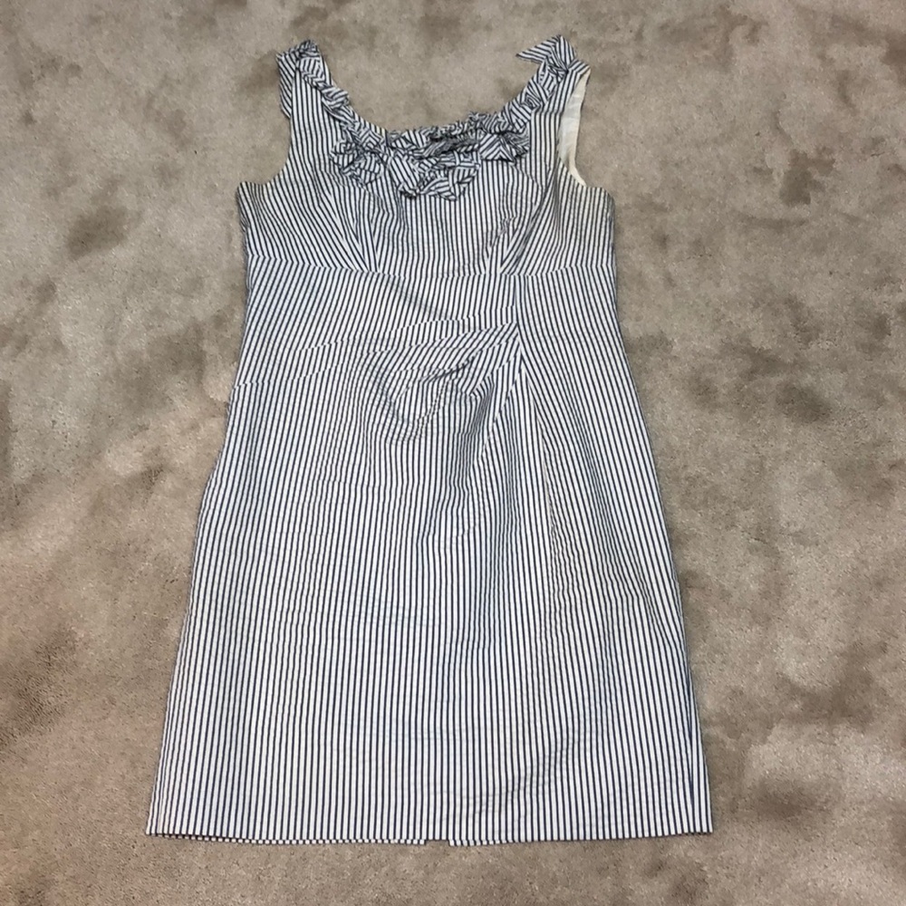 Blue pinstripe dress